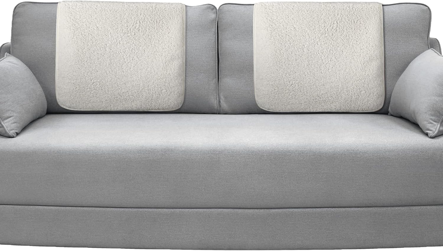 Frienda 2 Pieces Recliner Headrest Covers Sofa Headrest Protector Sherpa for Recliner Chair Couch Furniture Non Slip for Living Room (Beige)